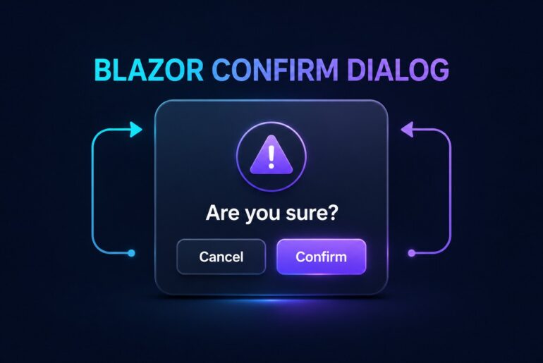 Reusable Blazor confirm dialog component with Cancel and Confirm actions
