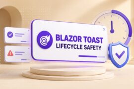 Blazor toast notification lifecycle safety in .NET 8