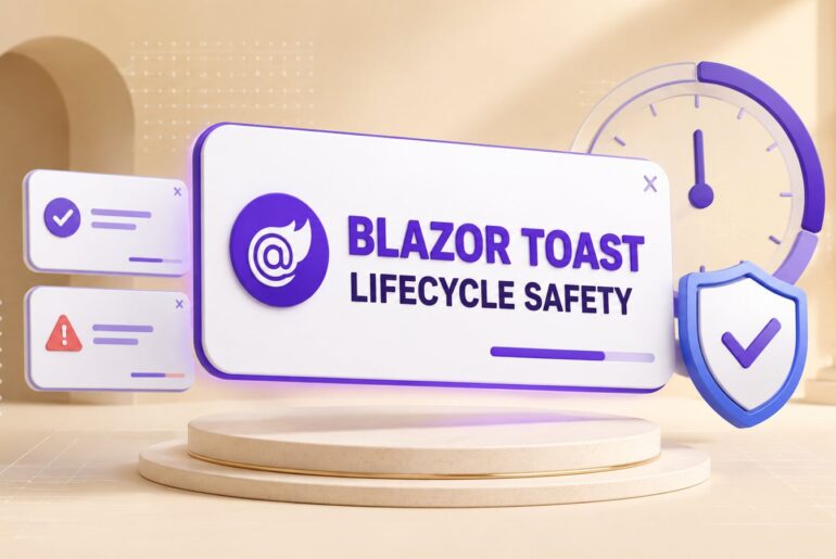 Blazor toast notification lifecycle safety in .NET 8