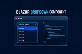 Reusable Blazor dropdown component with an expanded menu