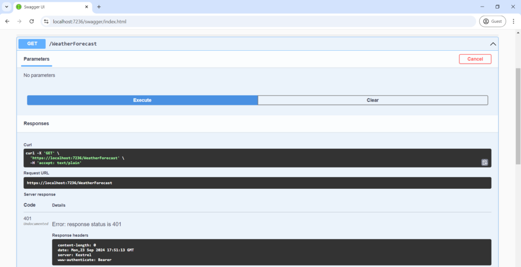 Authorization Code Flow Azure Ad Calling the protected web api endpoint