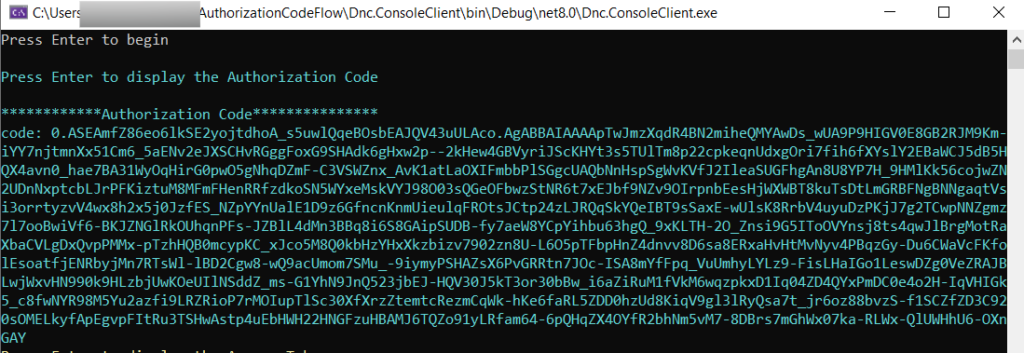 Authorization Code Flow Azure Ad Authorization code returned