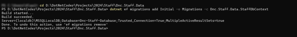 Entity Framework Code First Approach in .NET 8 Creating the database using entity framework code first