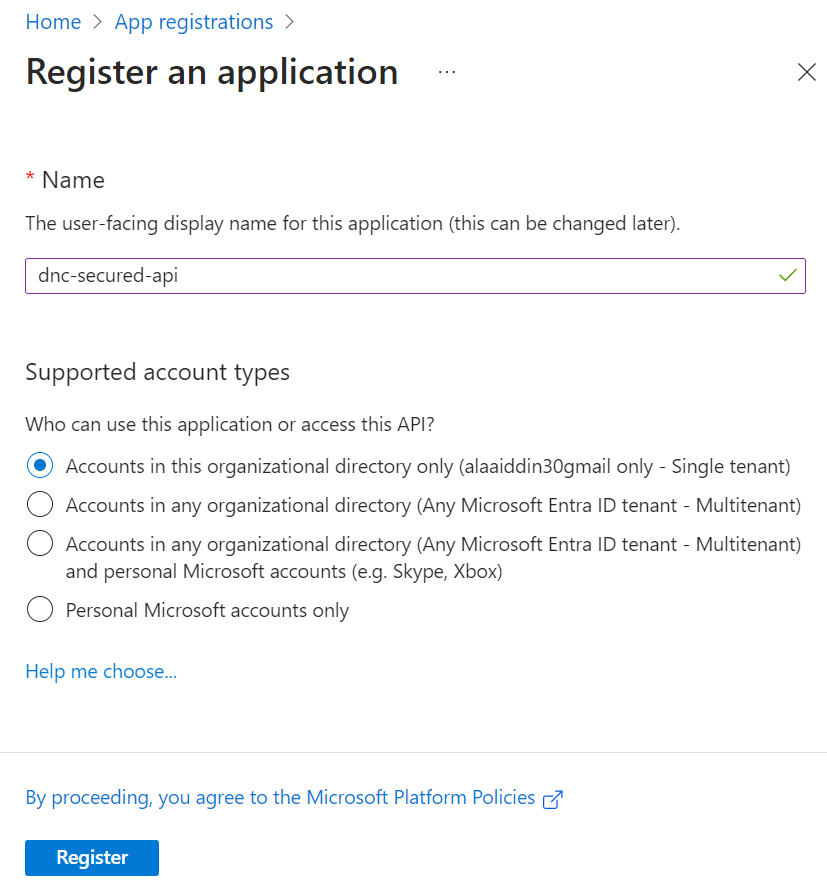Client Credentials Flow in Entra ID regestering the api in Microsoft Entra ID