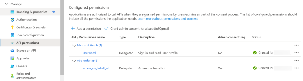 On Behalf Of Flow Entra ID Grant Admin Consent