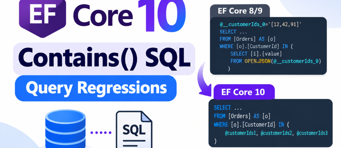 EF Core 10 Contains SQL query regressions