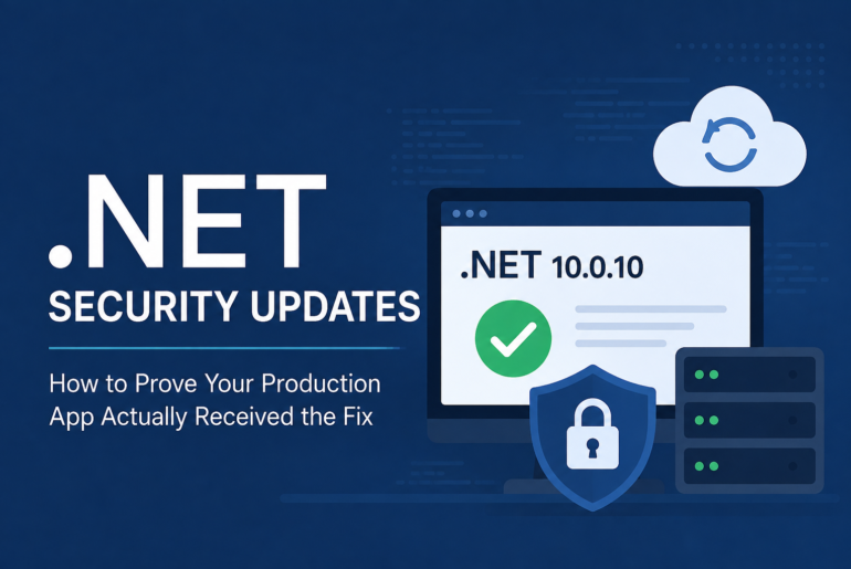 .NET security updates showing production runtime verification for .NET 10.0.10