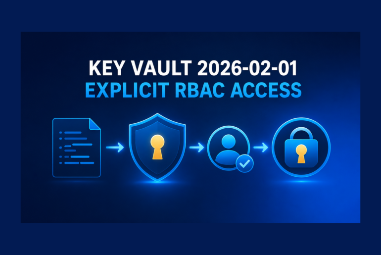 Azure Key Vault API 2026-02-01 showing explicit RBAC and verified data-plane access after an IaC deployment.