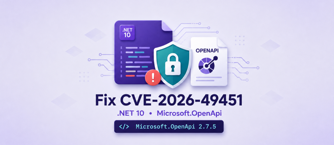 Microsoft.OpenApi CVE-2026-49451 security patch for .NET 10 OpenAPI source generation