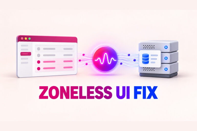 Angular zoneless template receiving an ASP.NET Core API response through signal-backed state