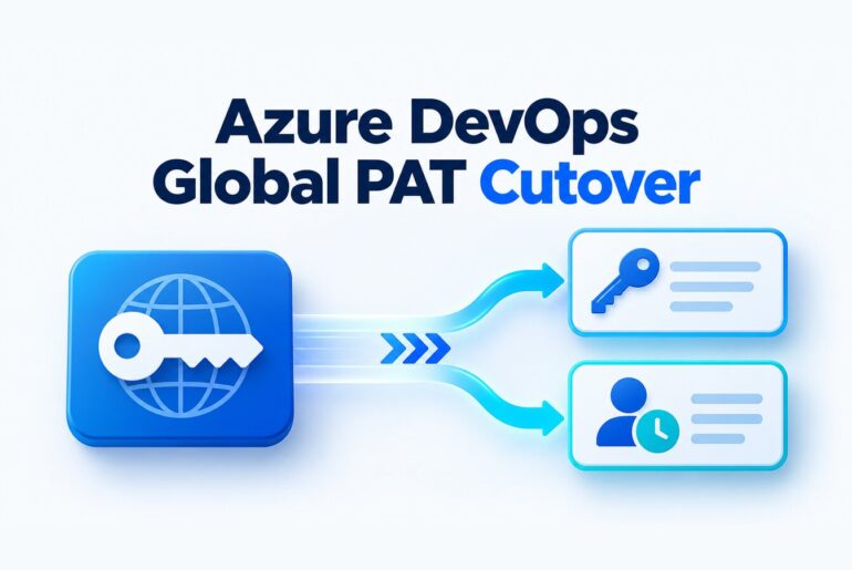 Azure DevOps global PAT cutover from one broad token to organization-scoped and short-lived credentials