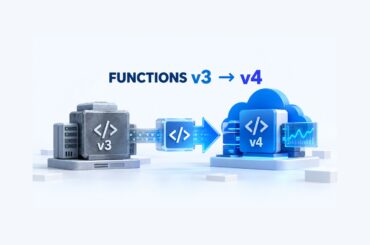 System flow from an Azure Functions v3 application to Functions v4 on a modern cloud runtime