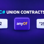 C# union contract represented by number and string JSON payload cards joining an OpenAPI anyOf schema