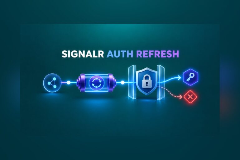 .NET 11 SignalR authentication refresh flow rotating a token through an identity security checkpoint