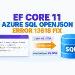 EF Core 11 query translating Azure SQL OPENJSON from json AS JSON to nvarchar max AS JSON