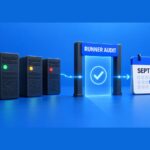 GitHub Actions self-hosted runners moving through a version audit gate before the September 25 deadline