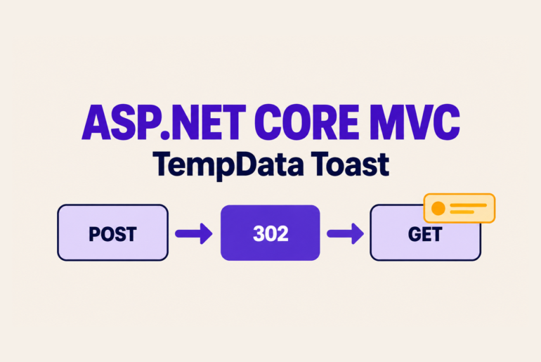ASP.NET Core MVC TempData toast after POST, 302 redirect, and GET
