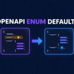 OpenAPI enum default moving from a shared schema into a corrected inline enum schema.