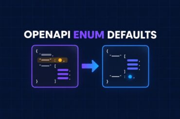 OpenAPI enum default moving from a shared schema into a corrected inline enum schema.