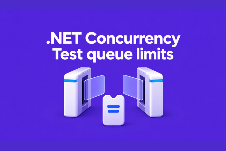 Admission gate and waiting token illustrating .NET concurrency queue limits.