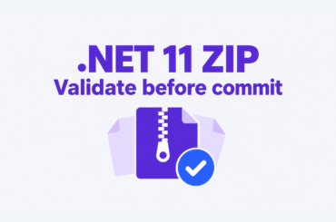 Archive and checked records illustrating validation before committing .NET 11 ZIP imports.