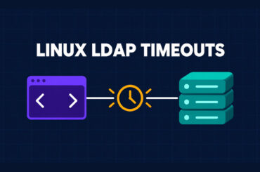 A Linux application terminal connected to an LDAP server through a timeout clock.